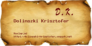 Dolinszki Krisztofer névjegykártya